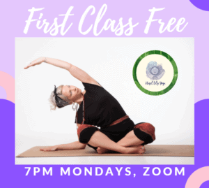 First online yoga class with Hazel Lily Yoga is free