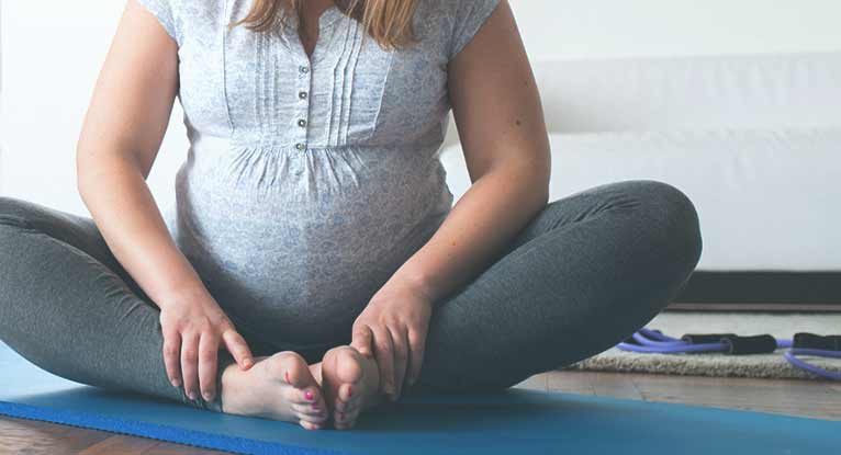 766x415 Pregnancy Yoga Stretches for Back Hips and Legs