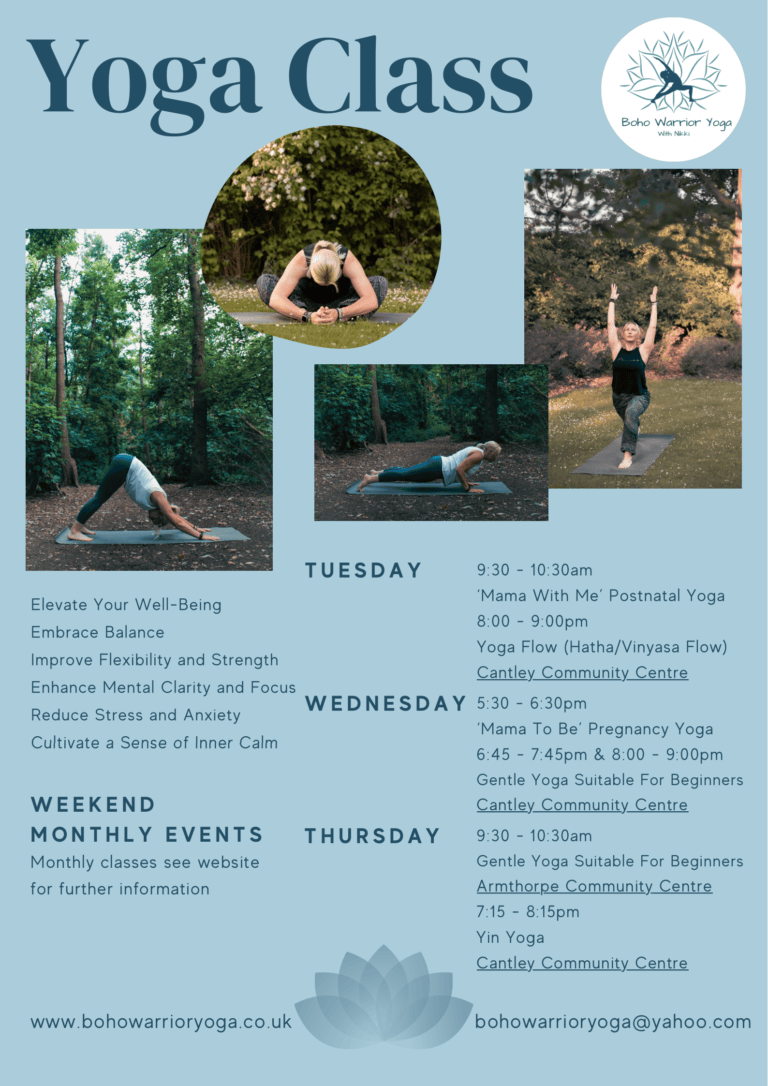 Yoga Class Schedule Poster 1 768x1086