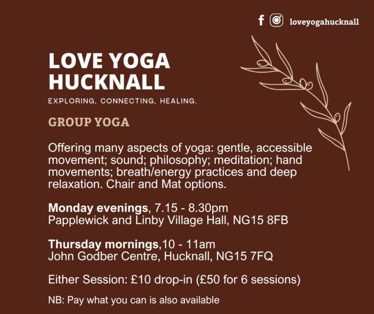 Love yoga hucknall Class Group Yoga 768x645