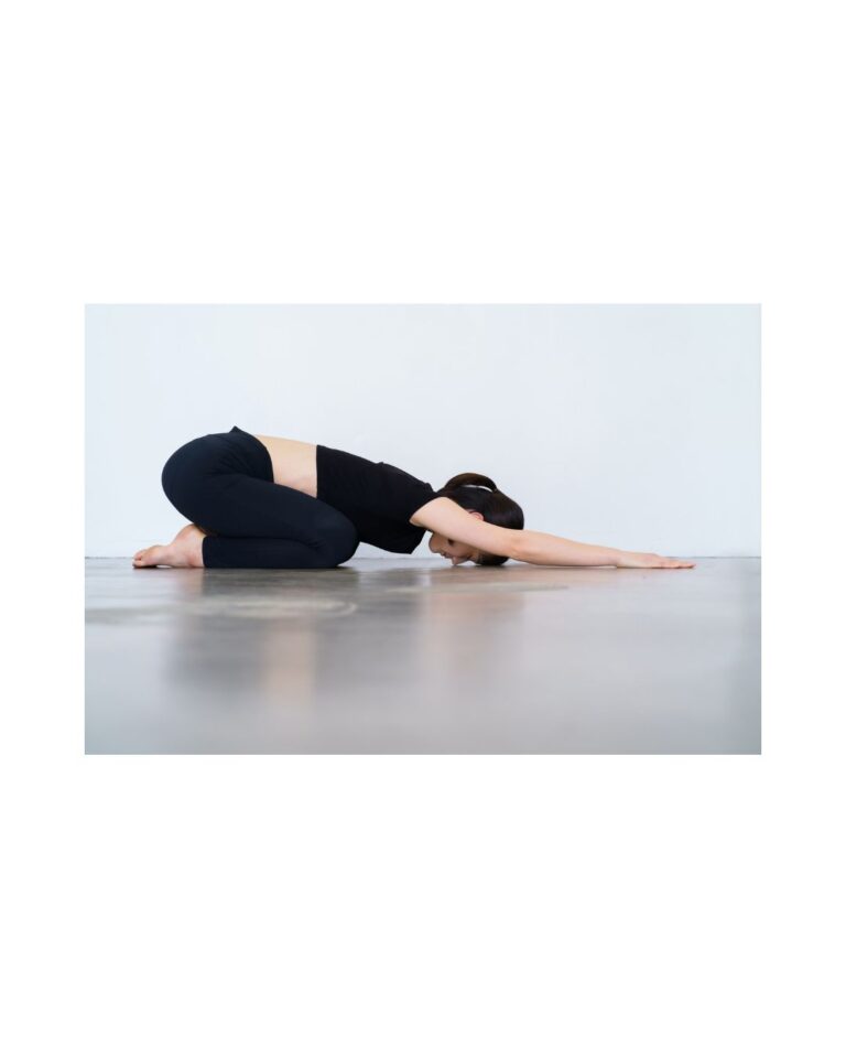 hands resting on thighs feet on the ground back of the neck soft side profile in seated stillness lying down with eyes closed These suggest presence rather than prowess. 2. Everyday accessible po 768x960